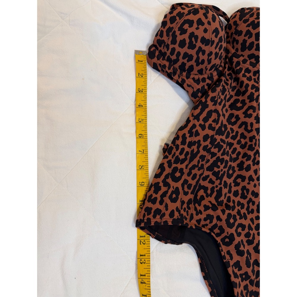 TA3 Modern Leopard Lushy Hipster Swimsuit XXS Regular Long D/DD One Piece Brown - Picture 7 of 9